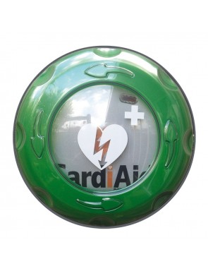 Teca defibrillatore per esterni in plastica, rotante - allarmata